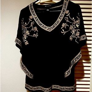 INC embroidered top size Large
